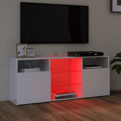vidaXL Tv-meubel met LED-verlichting 120x30x50 cm hoogglans wit