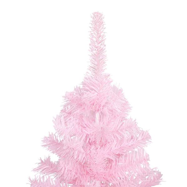 vidaXL Kunstkerstboom met verlichting en kerstballen 240 cm PVC roze