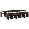 vidaXL 11-delige Tuinset met kussens poly rattan bruin