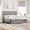 vidaXL Ottoman bed met matrassen en LED's 200x200cm stof taupe