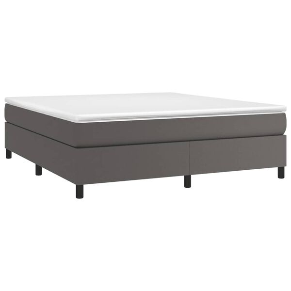 vidaXL Boxspring bed kunstleer grijs 160x200 cm