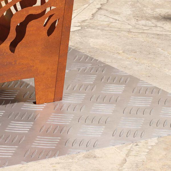 vidaXL Trap Tread Rechthoekig 2 pcs Zilver 70 x 40 cm Aluminium