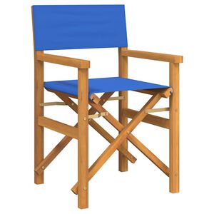 vidaXL Regisseursstoel inklapbaar massief teakhout blauw