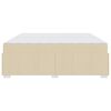 vidaXL Bedframe met matras Cr&egrave;me 200 x 200 cm Stof