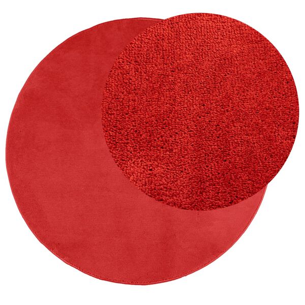 vidaXL Vloerkleed OVIEDO laagpolig &Oslash; 240 cm rood