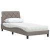 vidaXL Bed met matras stof taupe 90x190 cm