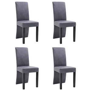 vidaXL Eetkamerstoelen 4 st kunstsu&egrave;de grijs