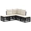 vidaXL Tuinbankenset 5 pcs Zwart poly rattan