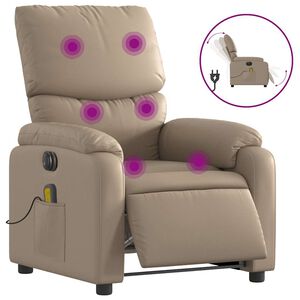 vidaXL Massagestoel verstelbaar elektrisch kunstleer cappuccinokleurig