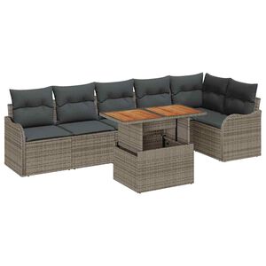 vidaXL Tuin Sofa Set met kussen 7 pcs Grijs