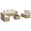 vidaXL 8-delige Loungeset met kussens poly rattan beige