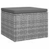 vidaXL Tuinbank 3-zits met dak en voetenbank poly rattan grijs