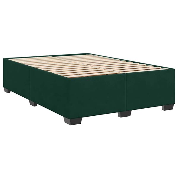 vidaXL Bedframe zonder matras 160x200 cm fluweel donkergroen