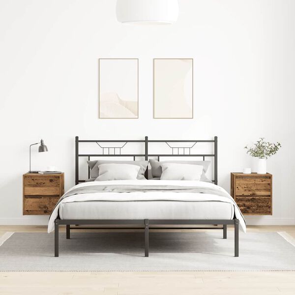 vidaXL Nachtkastjes wandgemonteerd 2 st 38x34x40 cm oud houtkleurig