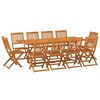 vidaXL 11-delige Tuinset 220x90x75 cm massief acaciahout