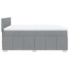 vidaXL Boxspring met matras stof lichtgrijs 160x200 cm