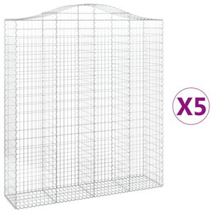 vidaXL Schanskorven 5 st gewelfd 200x50x220/240 cm ijzer