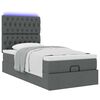 vidaXL Ottoman bed met matras en LED's 90x190cm stof donkergrijs