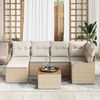 vidaXL Tuin Sofa Set 7 pcs Beige Poly riet