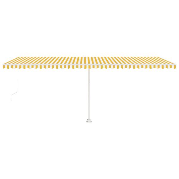 vidaXL Luifel vrijstaand handmatig uittrekbaar 600x350 cm geel en wit