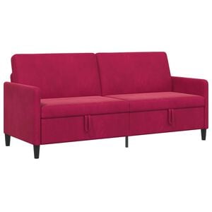 vidaXL Bank met opslag Wijnrood 192 x 78 x 87 cm Polyester