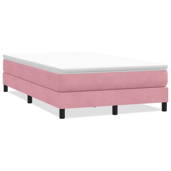 vidaXL Boxspring zonder matras fluweel roze 120x210 cm