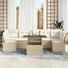 vidaXL Tuin Sofa Set met opslag 8 pcs Beige Poly riet