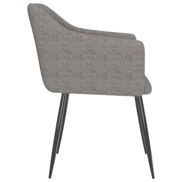 vidaXL Eetkamerstoelen 2 st stof lichtgrijs