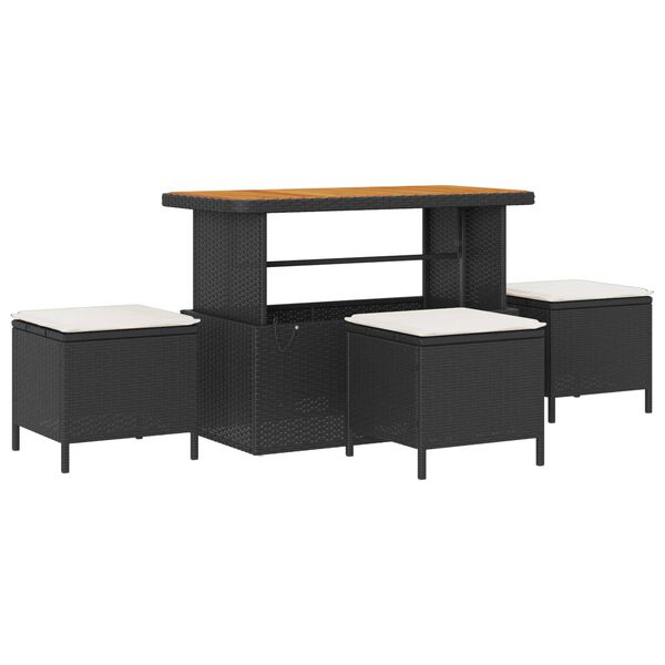 vidaXL Tuin Sofa Set met kussen met opslag 14 pcs Zwart en cr&egrave;me