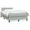 vidaXL Boxspring met matras fluweel lichtgrijs 120x210 cm