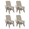 vidaXL Eetkamerstoelen 4 st stof en massief eikenhout beige