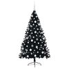vidaXL Kunstmatig Voorverlicht Kerstboom met 300 LED Zwart 180 cm PVC