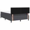 vidaXL Boxspringbed Donkergrijs en Wit 140 x 200 cm Katoen Stof