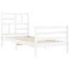 vidaXL Bedframe met hoofdbord massief hout wit 90x200 cm