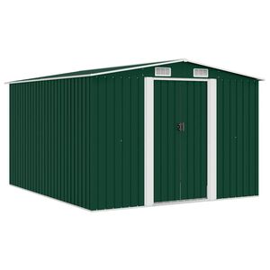 vidaXL Tuinschuur 257x298x178 cm metaal groen