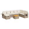 vidaXL 9-delige Loungeset met kussens poly rattan beige