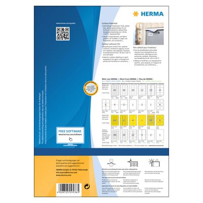 HERMA Folie-etiketten weerbestendig 40 vellen A4 45,7x21,2 mm wit