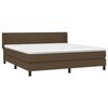 vidaXL Boxspring met matras stof donkerbruin 160x200 cm