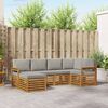 vidaXL Sofa-Sets 6 pcs Natuurlijk en Lichtgrijs Massief Acaciahout