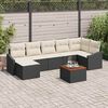 vidaXL Tuin Sofa Set 8 pcs Zwart en wit