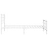 vidaXL Bedframe met hoofd- en voeteneinde metaal wit 107x203 cm
