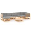 vidaXL 8-delige Loungeset met kussens massief grenenhout
