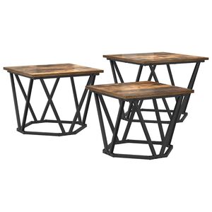 vidaXL Salontafel 3 st Gerookt eiken 50 x 50 x 40 cm