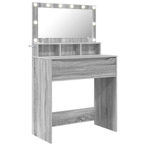 vidaXL Slaapkamer Kaptafels met lade Grijs Sonoma 80 x 39,6 x 135 cm