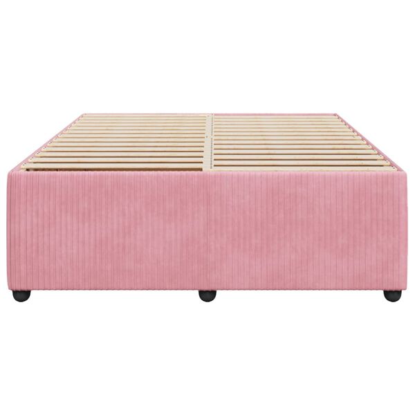 vidaXL Bedframe fluweel roze 160x200 cm