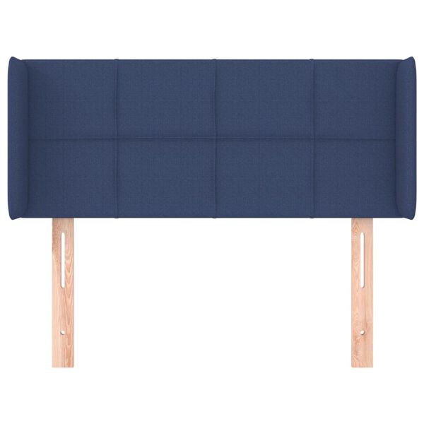 vidaXL Hoofdbord met randen 83x16x78/88 cm stof blauw