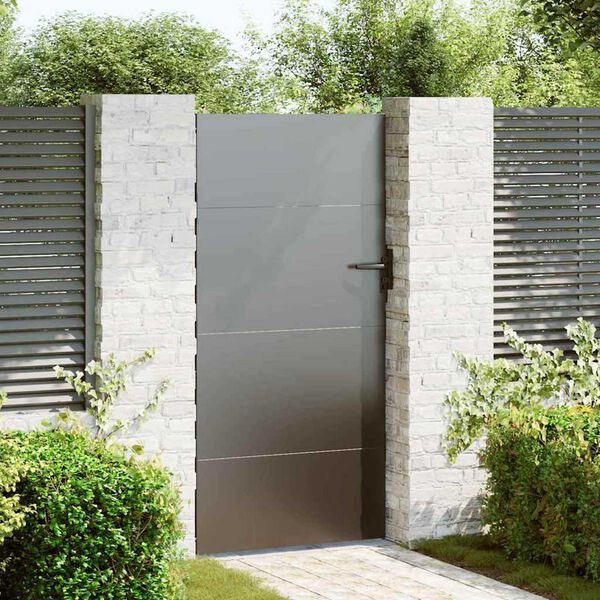 vidaXL Tuinpoort met slot Zwart 85 x 175 cm Poedergecoat staal