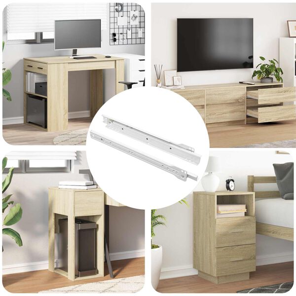 vidaXL Ladegeleider 2 pcs Wit 300 mm Staal