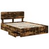 vidaXL Bedframe met lade Gerookte Eik 160 x 200 cm Geconstrueerd hout