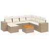 vidaXL 8-delige Loungeset met kussens poly rattan beige